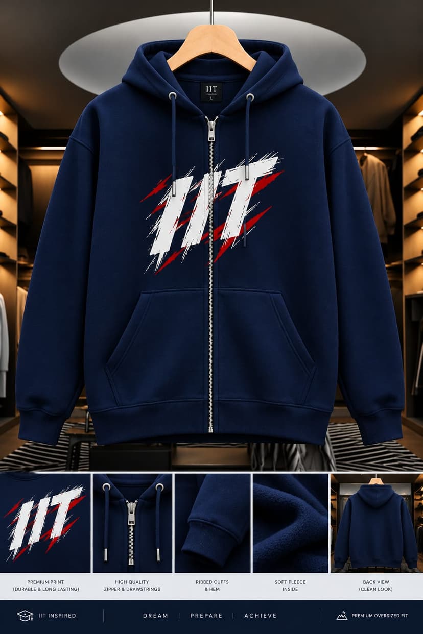 IIT Zip-Up Hoodie (Navy)